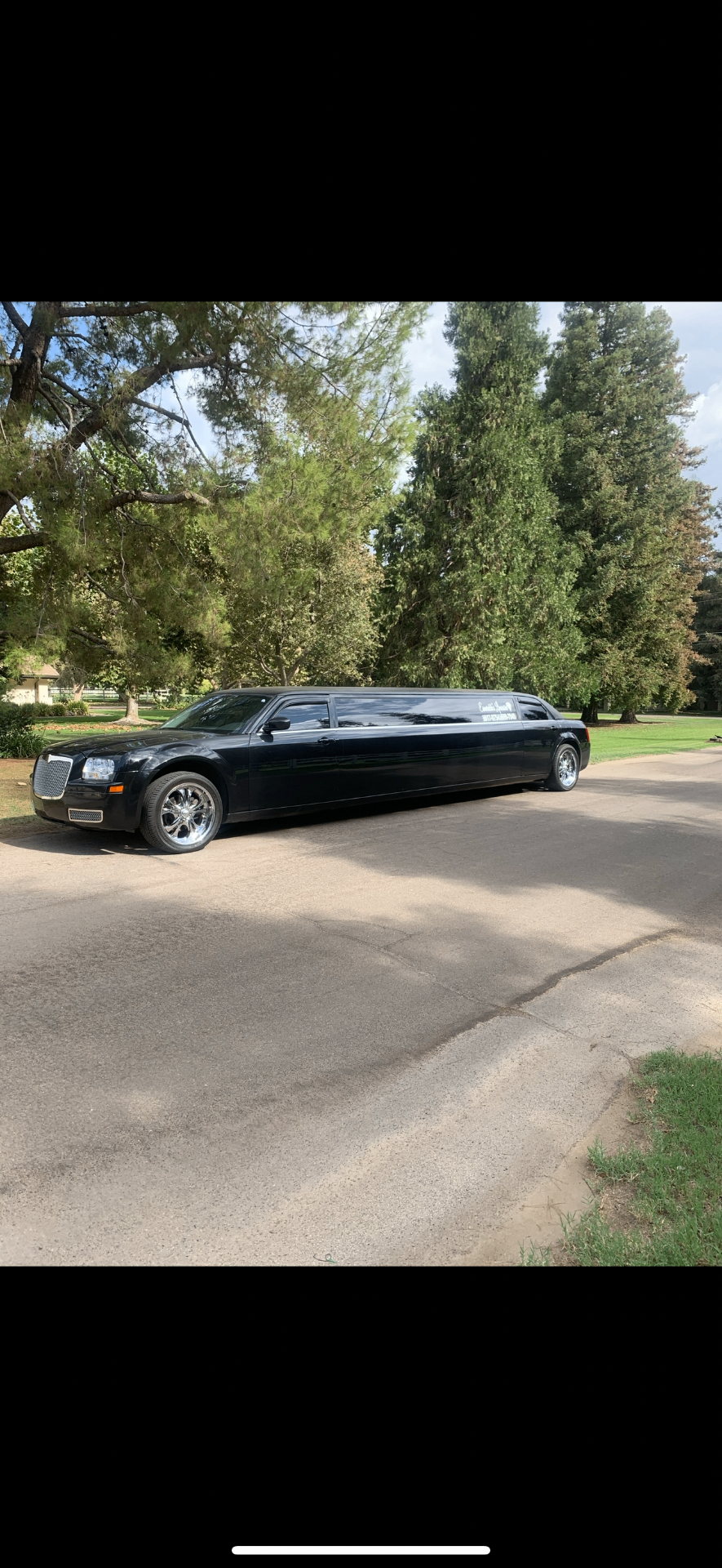Black Chrysler 300 stretch limousine