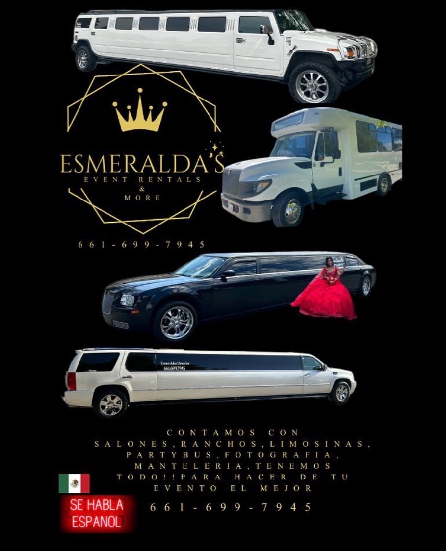 Esmeralda's full limousine & party bus fleet